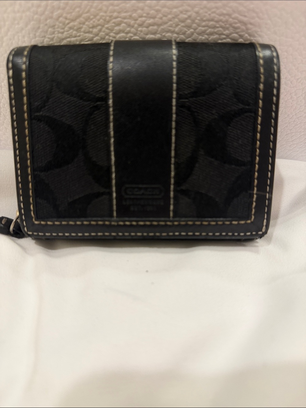 Coach Signature Monogram Canvas Bifold Wallet